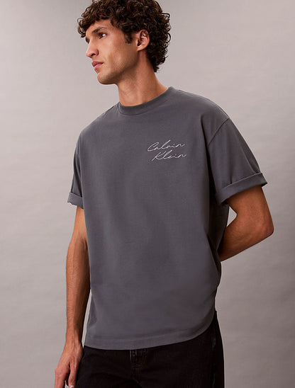 T-shirt Cinza Script Calvin Calvin Klein