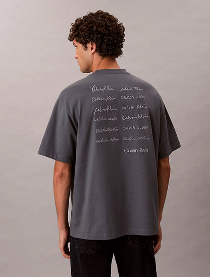 T-shirt Cinza Script Calvin Calvin Klein