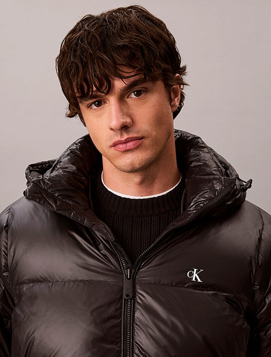Casaco Puffer Calvin Klein de Penas Preto Calvin Klein