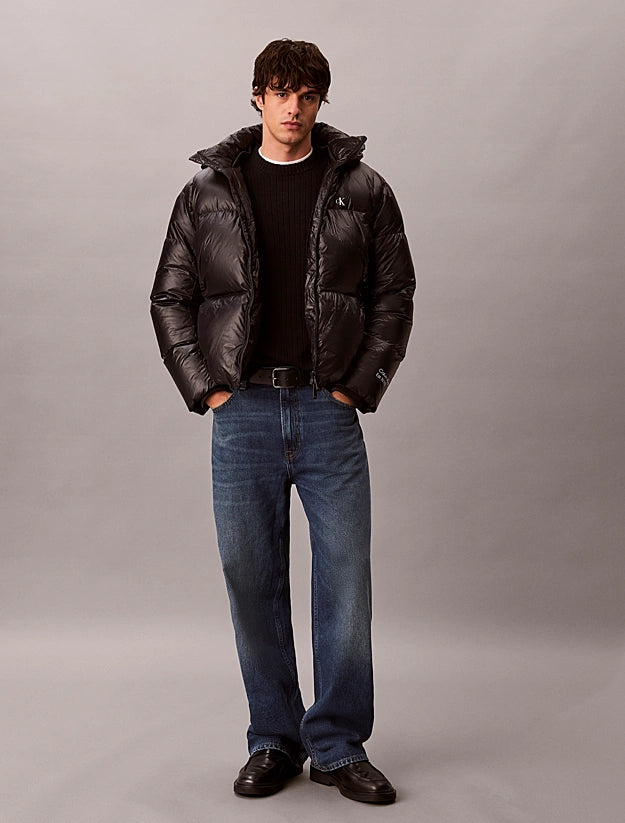 Casaco Puffer Calvin Klein de Penas Preto Calvin Klein