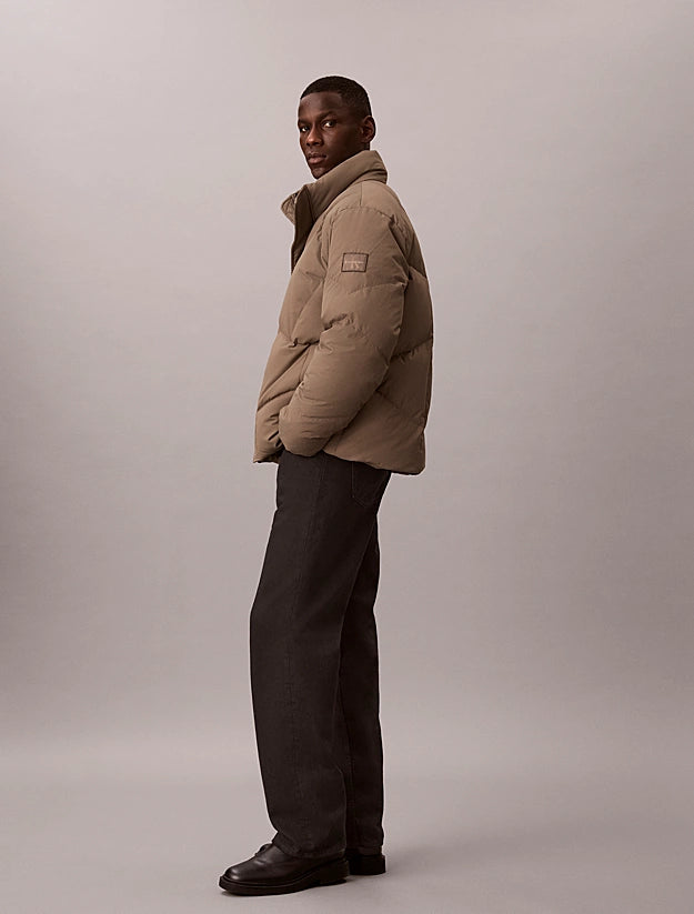 Casaco de Penas Calvin Klein Acolchoado Relaxed Fit Bege Calvin Klein