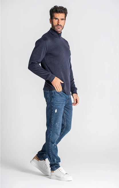Camisola Gola Alta Azul Gianni Kavanagh GKM006048 FW24 Gianni Kavanagh