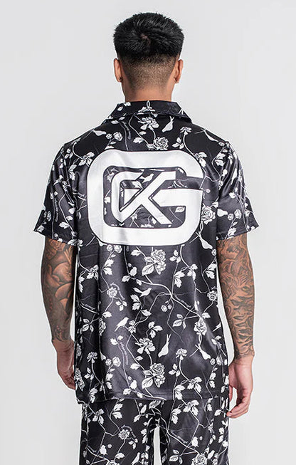 Camisa Cetim Preta e Branca SS24 Gianni Kavanagh
