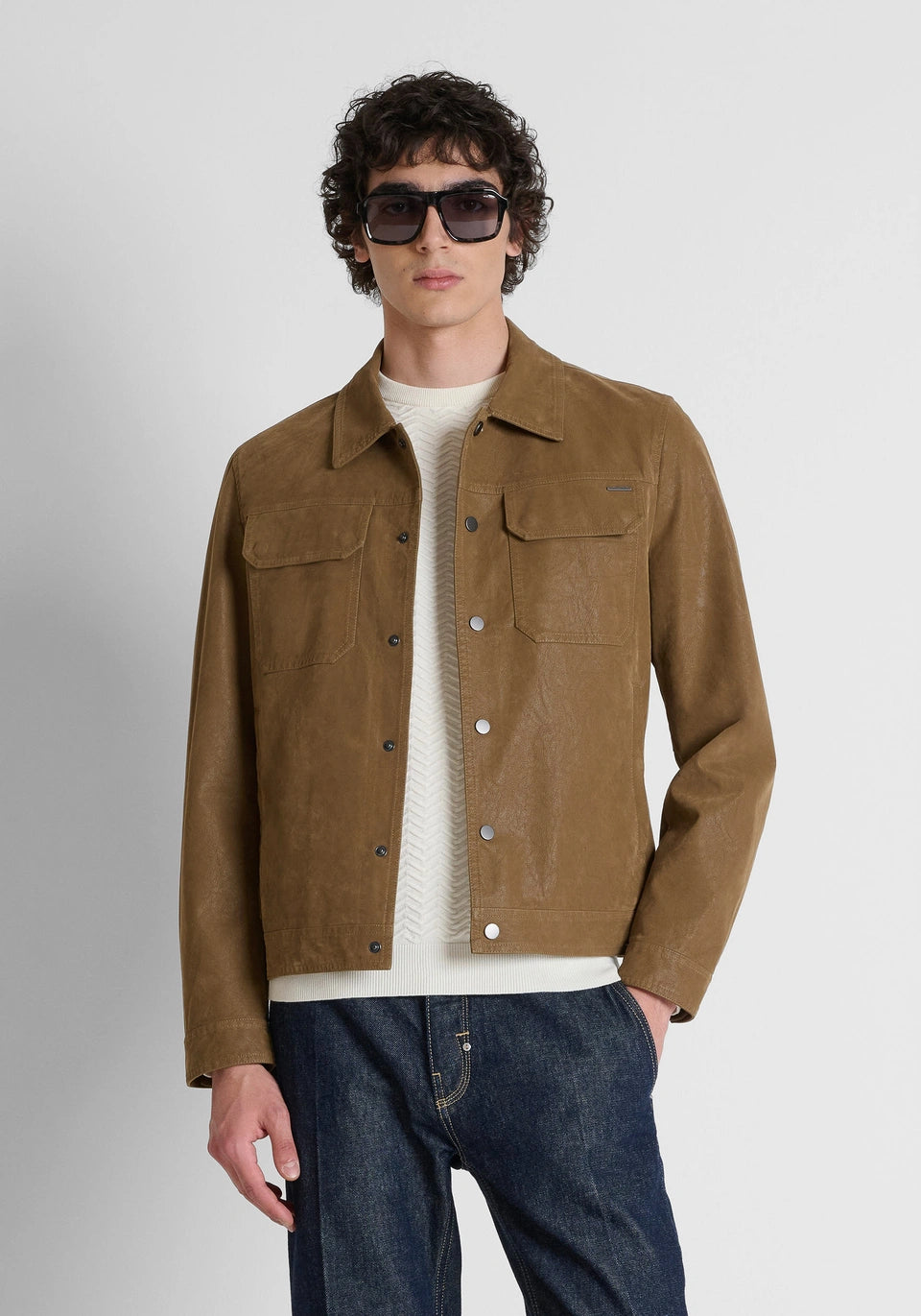 Sobrecamisa Slim-fit Bege