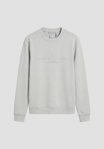 Sweatshirt Cinza com Estampa Alto Relevo Antony Morato