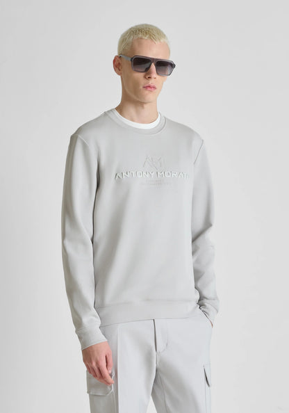 Sweatshirt Cinza com Estampa Alto Relevo Antony Morato