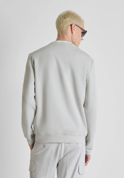 Sweatshirt Cinza com Estampa Alto Relevo Antony Morato