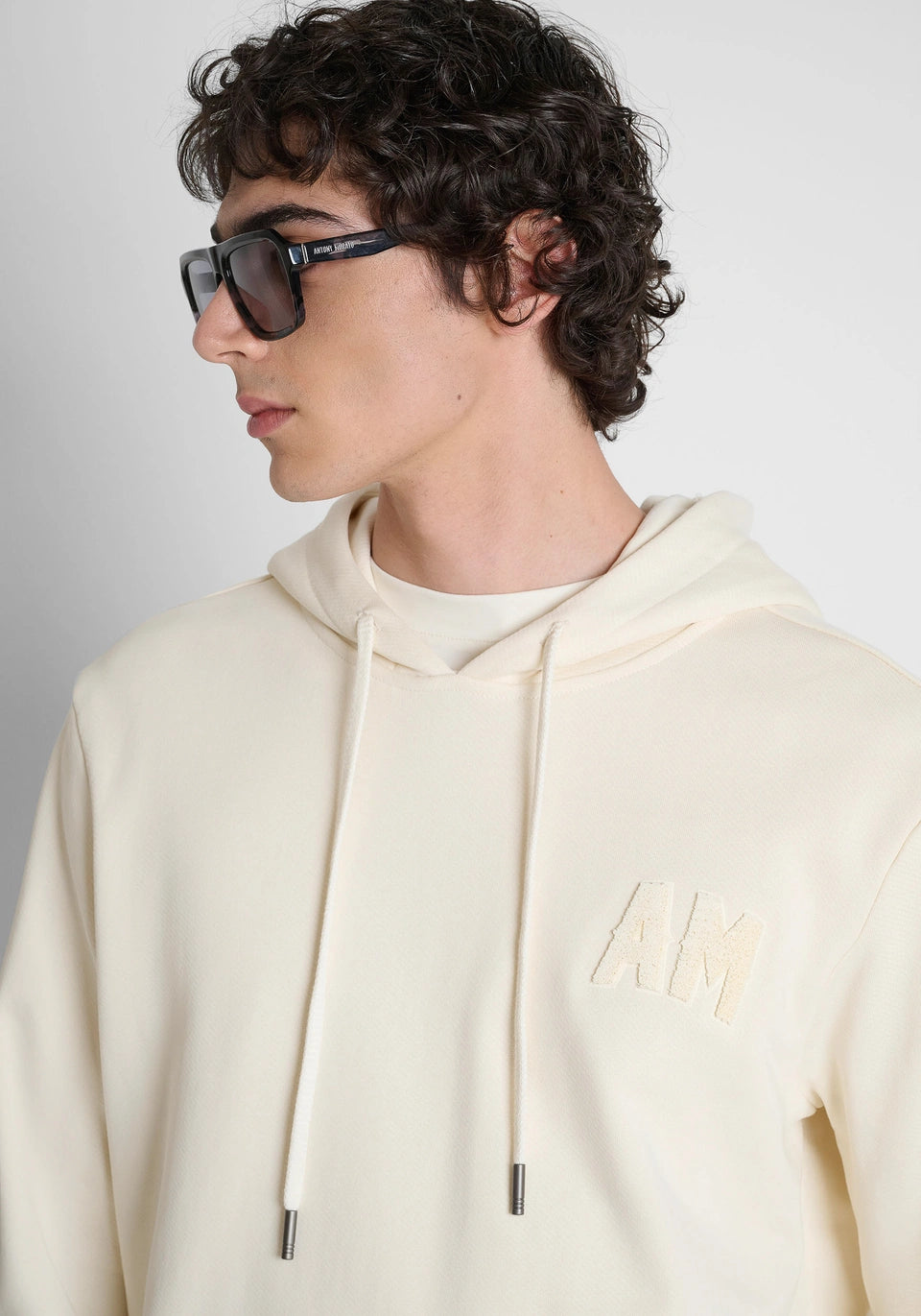 Camisola Com Capuz Bege Relaxed-Fit