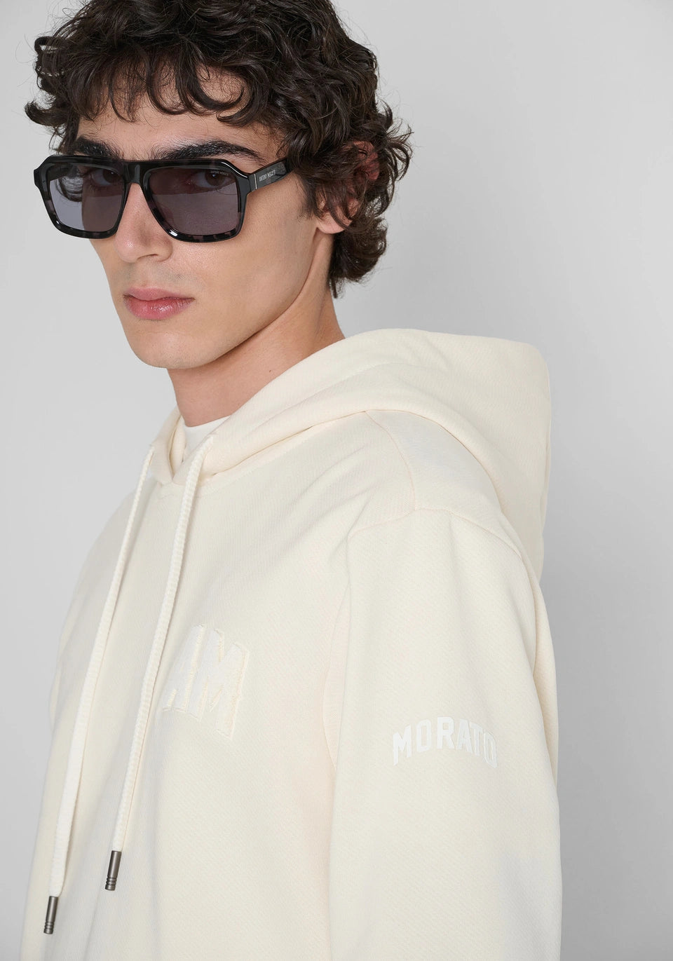 Camisola Com Capuz Bege Relaxed-Fit
