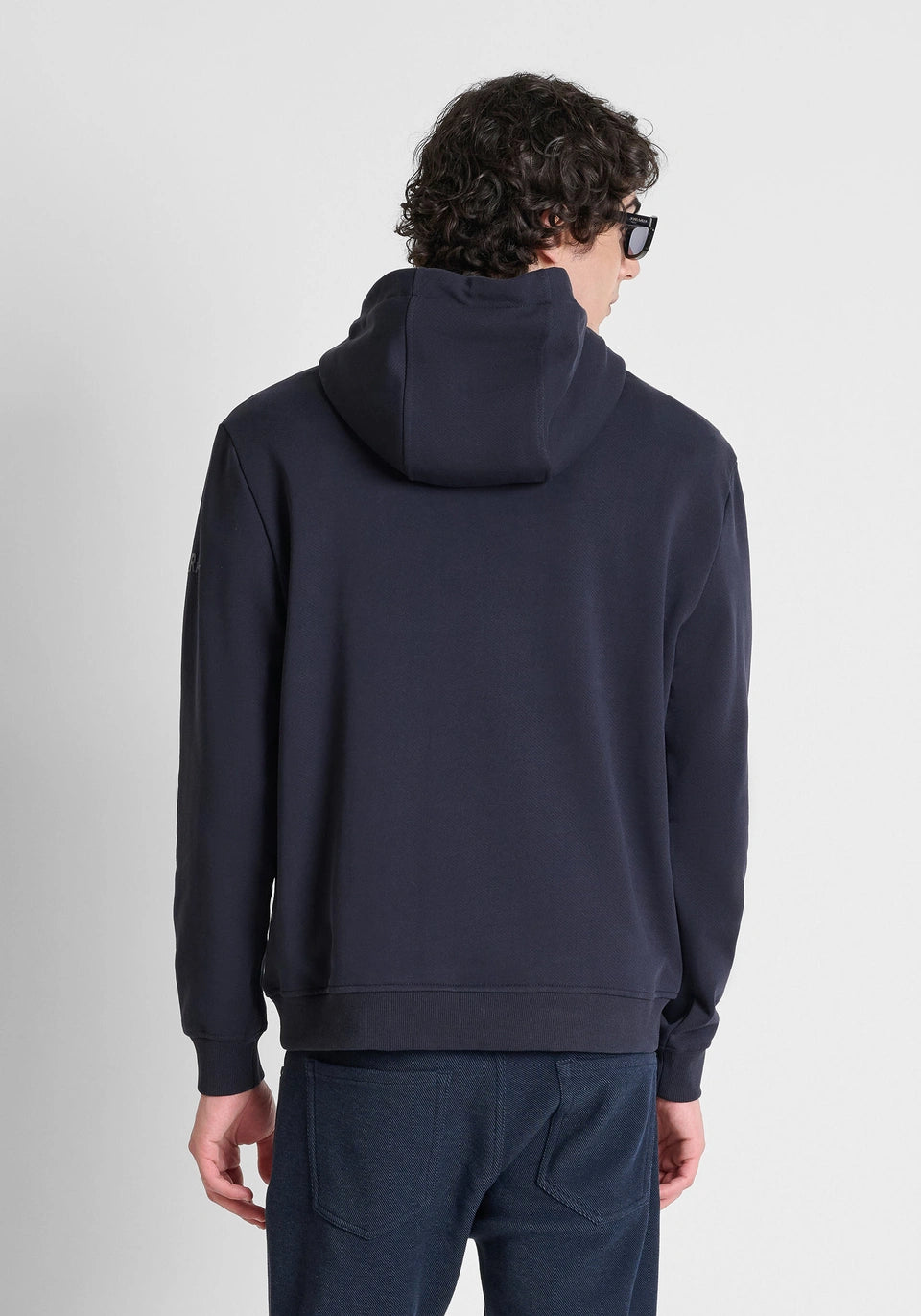 Camisola Com Capuz Azul Relaxed-Fit
