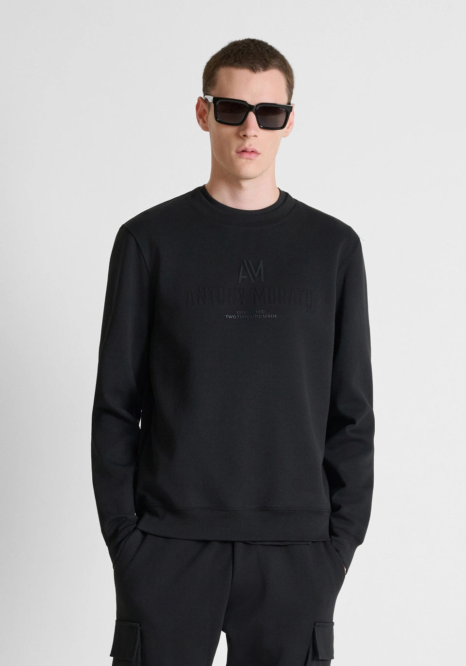 Sweatshirt com Logo Antony Morato Preta Antony Morato