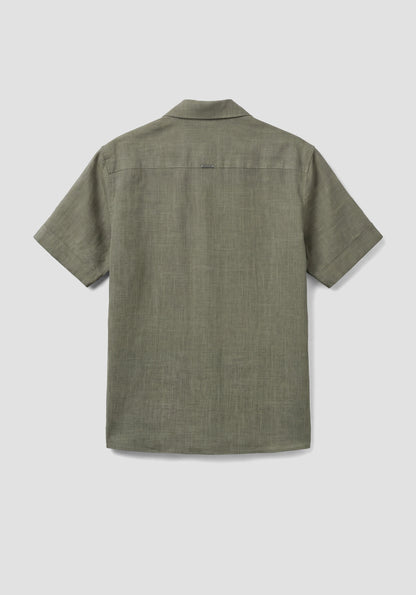 Camisa de Linho de Manga Curta Verde Antony Morato