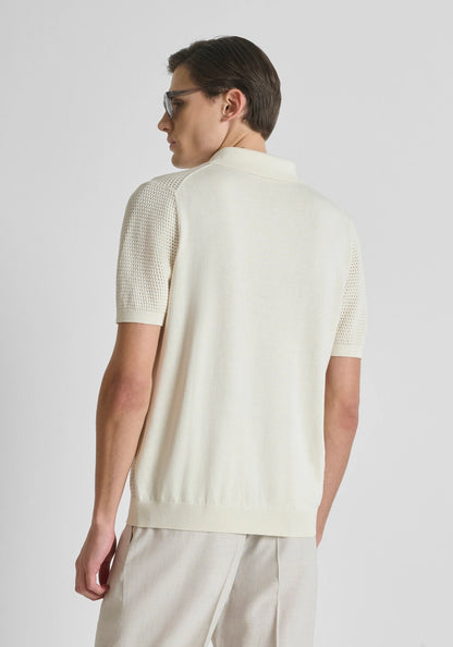 Polo Corte Regular Fit e Fecho Creme Antony Morato