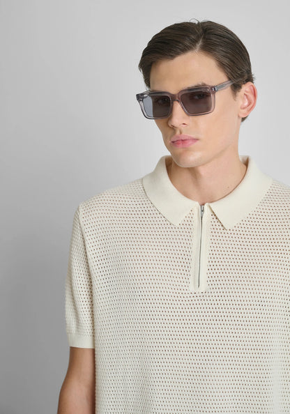 Polo Corte Regular Fit e Fecho Creme Antony Morato