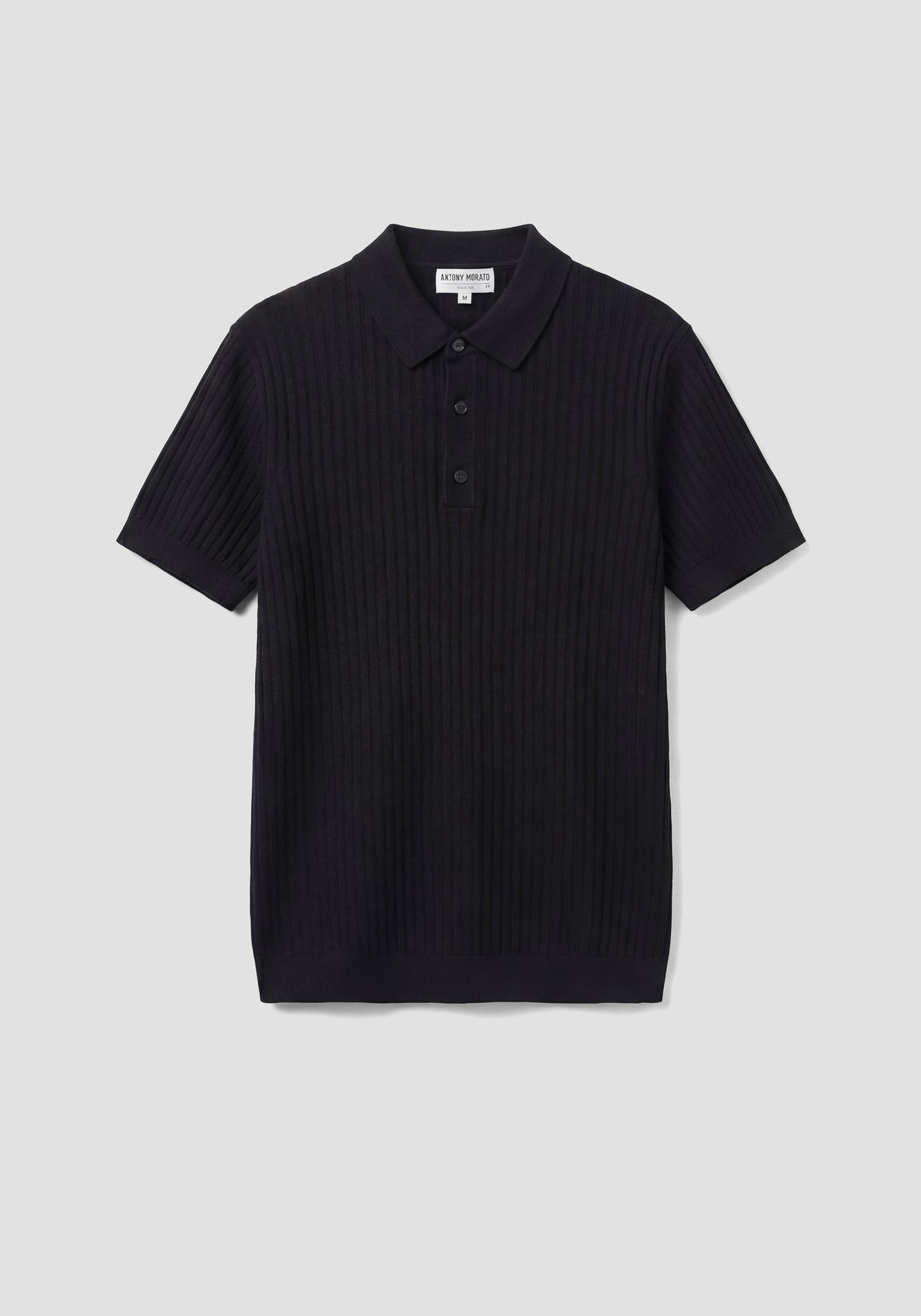 Polo Canelado Preto Antony Morato SS26