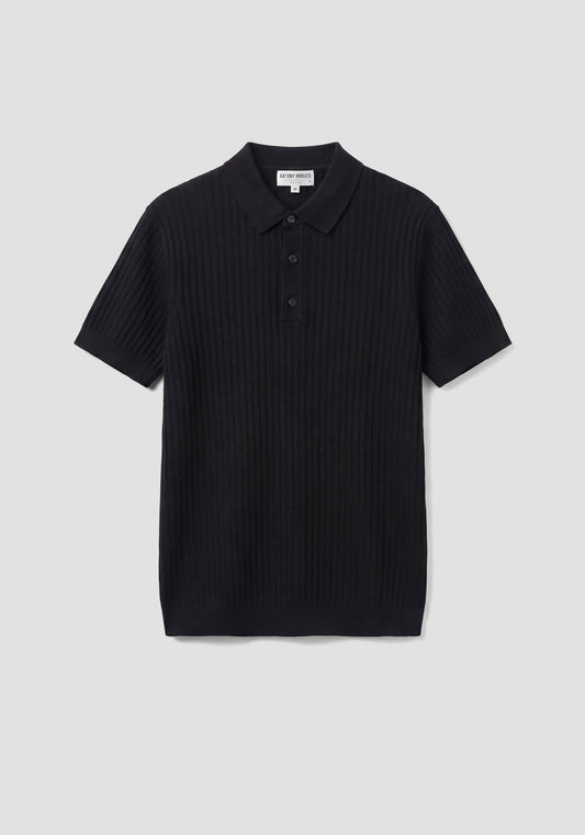 Polo Canelado Preto Antony Morato SS26