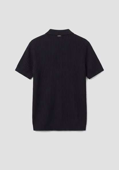Polo Canelado Preto Antony Morato