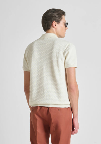 Polo de Malha Regular Fit Creme Antony Morato