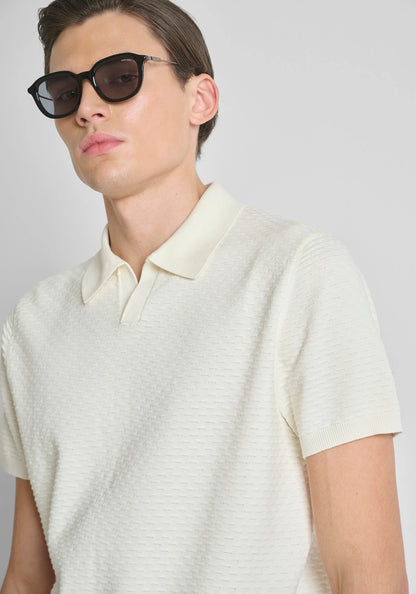 Polo de Malha Regular Fit Creme Antony Morato