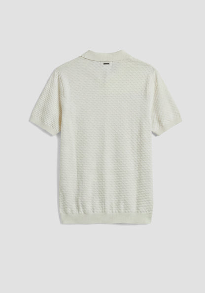 Polo de Malha Regular Fit Creme Antony Morato