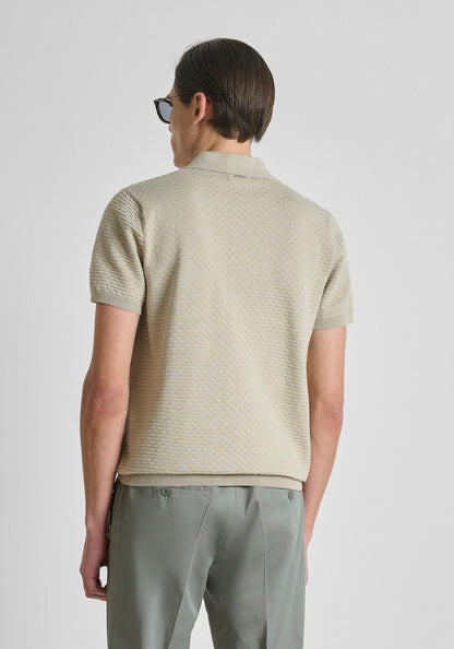 Polo de Malha Regular Fit Bege Antony Morato