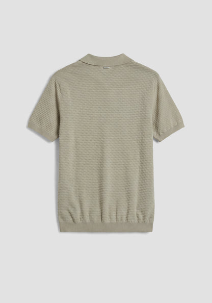 Polo de Malha Regular Fit Bege Antony Morato
