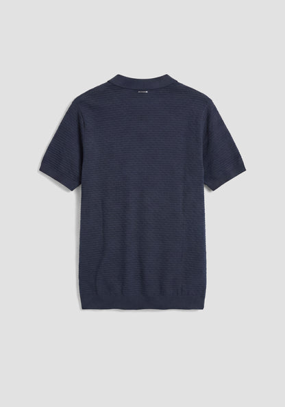 Polo de Malha Regular Fit Azul Antony Morato