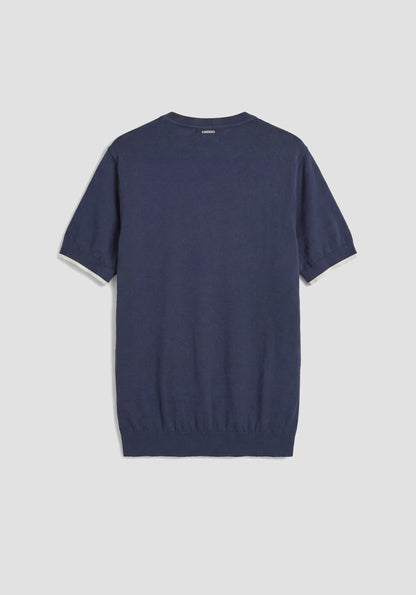 T-shirt de Malha Azul Antony Morato