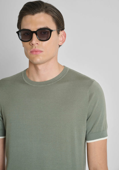 T-shirt de Malha Verde Antony Morato