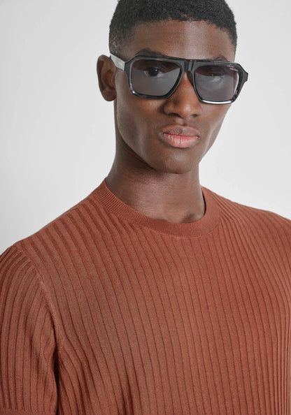 T-shirt Malha Canelada Terracota Antony Morato