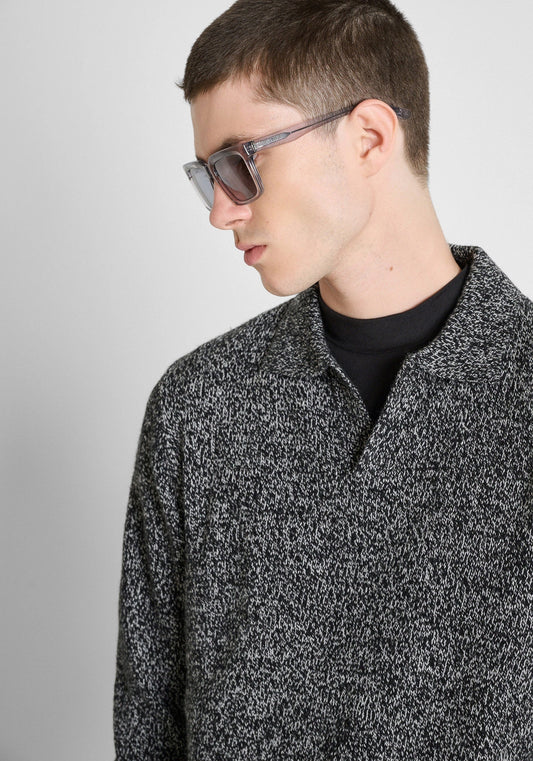 Polo de Malha Antony Morato Relaxed Fit Preto Mesclado Antony Morato