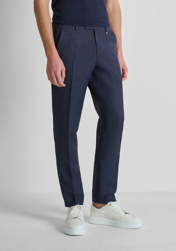 Calça de Fato Azuis em Linho