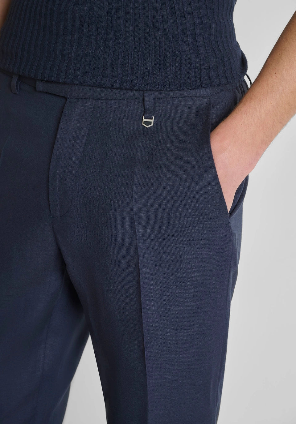 Calça de Fato Azuis em Linho