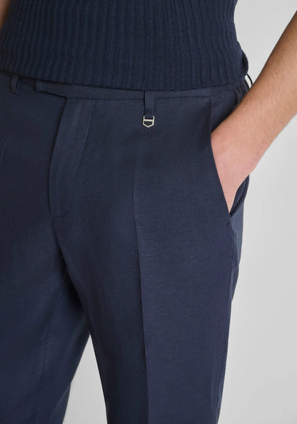 Calça de Fato Azul em Linho Antony Morato