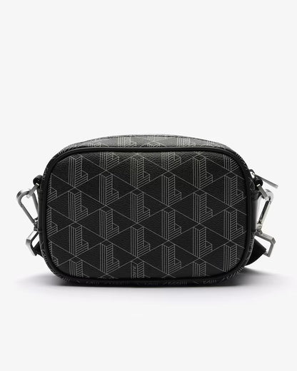 Mala a Tiracolo com Padrão Monograma Lacoste Preto e Cinzento Lacoste