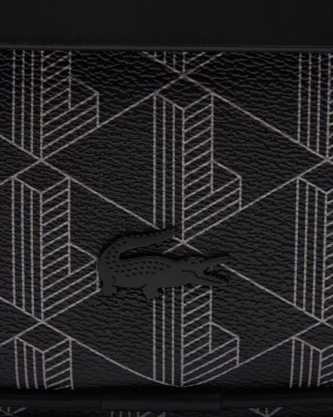 Mala a Tiracolo com Padrão Monograma Lacoste Preto e Cinzento Lacoste