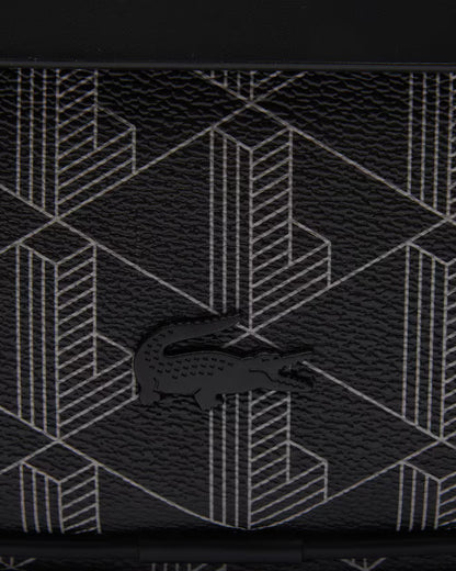Mala a Tiracolo com Padrão Monograma Lacoste Preto e Cinzento Lacoste