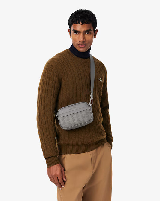 Mala a Tiracolo com Padrão Monograma Lacoste Cinzento Lacoste
