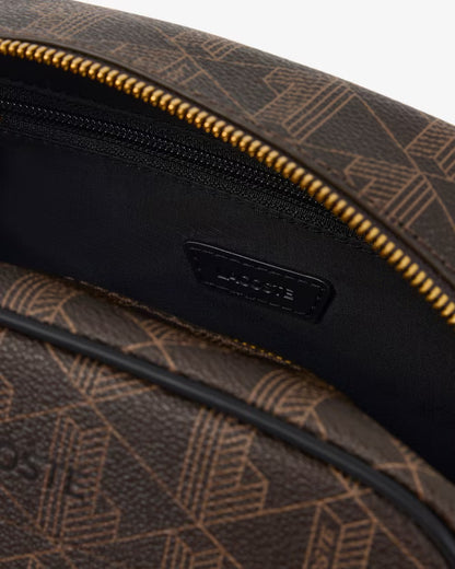 Nécessaire Padrão Monograma Castanho e Dourado Lacoste Lacoste