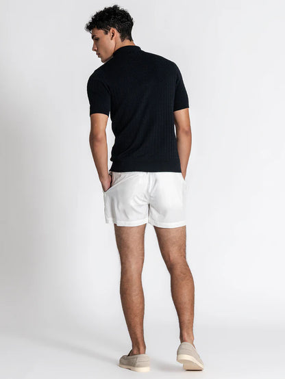 Polo Preto Malha Canelada Gianni Kavanagh