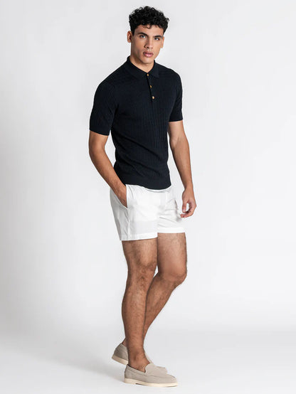 Polo Preto Malha Canelada Gianni Kavanagh