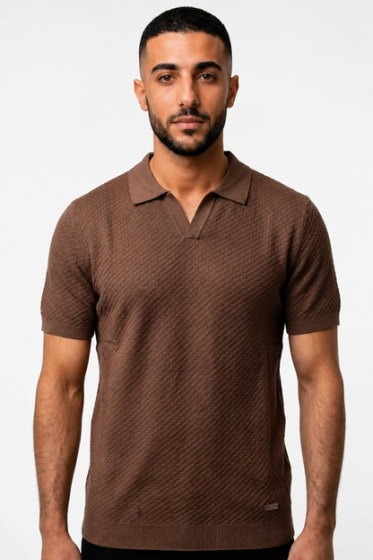 Polo Texturizado Castanho Gianni Lupo