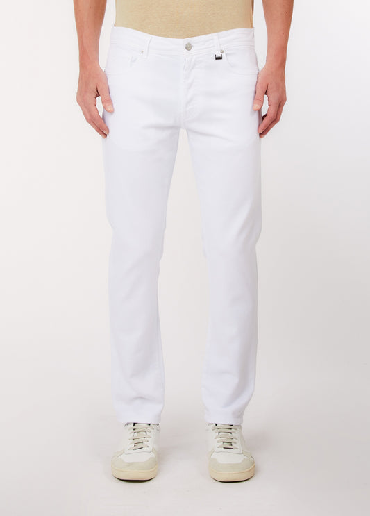 Calça de Ganga Branca Slim Fit