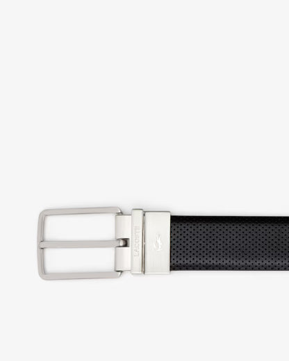 Cinto de Pele Reversível  Azul-Marinho e Preto Lacoste Lacoste