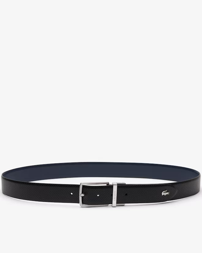 Cinto de Pele Reversível  Azul-Marinho e Preto Lacoste Lacoste