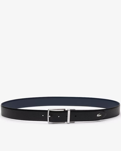 Cinto de Pele Reversível  Azul-Marinho e Preto Lacoste Lacoste