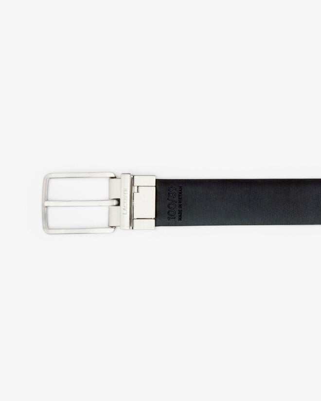 Cinto de Pele Reversível  Azul-Marinho e Preto Lacoste Lacoste