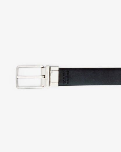 Cinto de Pele Reversível  Azul-Marinho e Preto Lacoste Lacoste