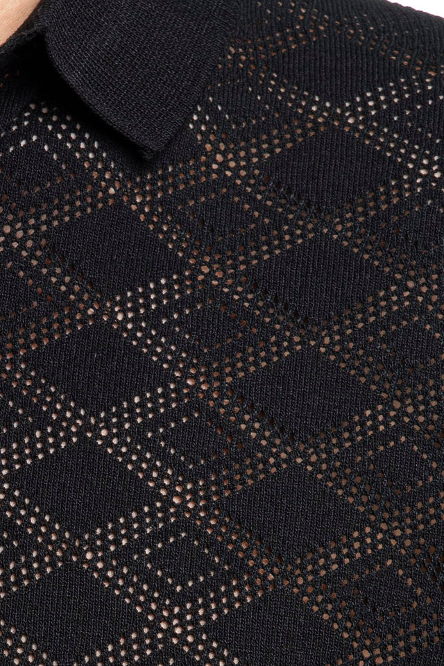 Polo Preto Perfurado Gianni Lupo
