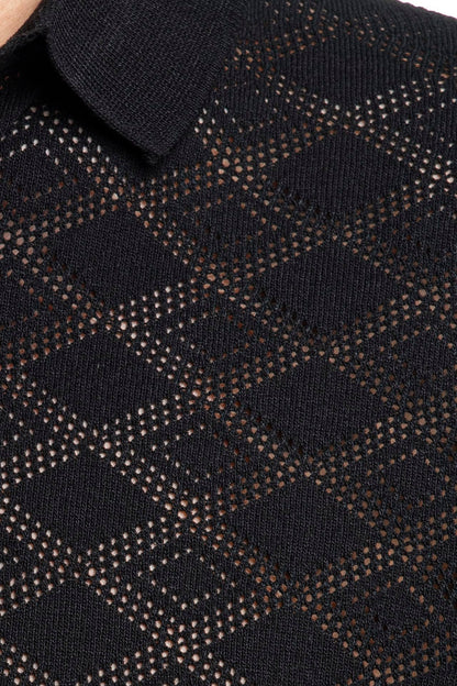 Polo Preto Perfurado Gianni Lupo
